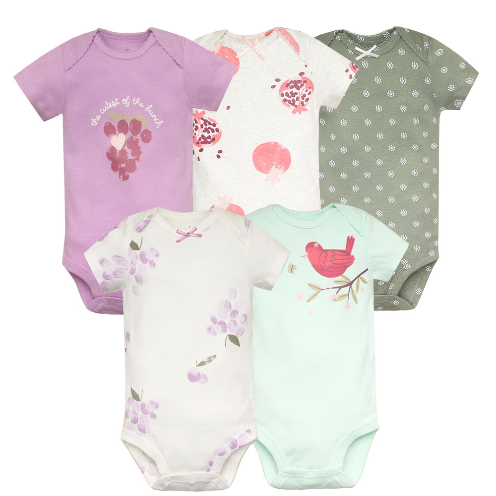Baby Clothing Outlet - 5 adet/grup Bebek Bodysuit Moda Kız