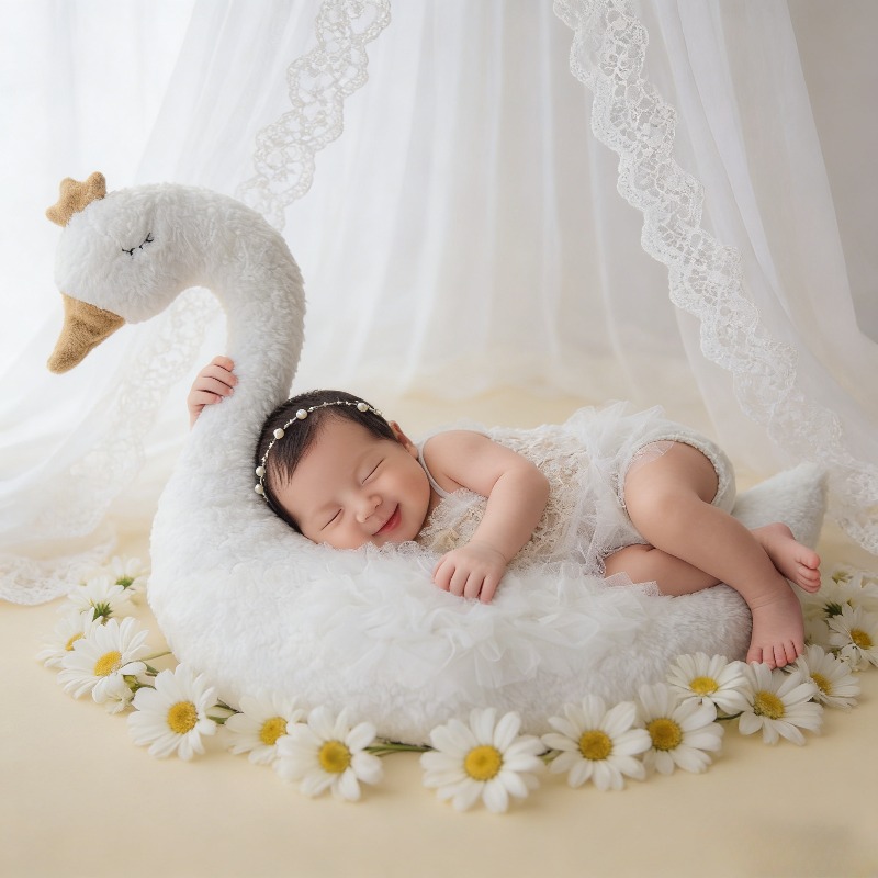 Baby Clothing Products - Yenidoğan Fotoğraf Çekimi için Kuğu Dantel