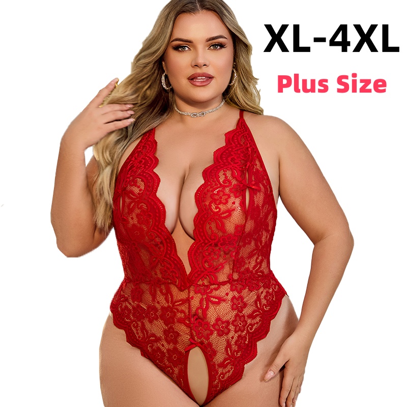 Baby Xl - XL-4XL Crotchless Dantel Bodysuit Seksi Yaz
